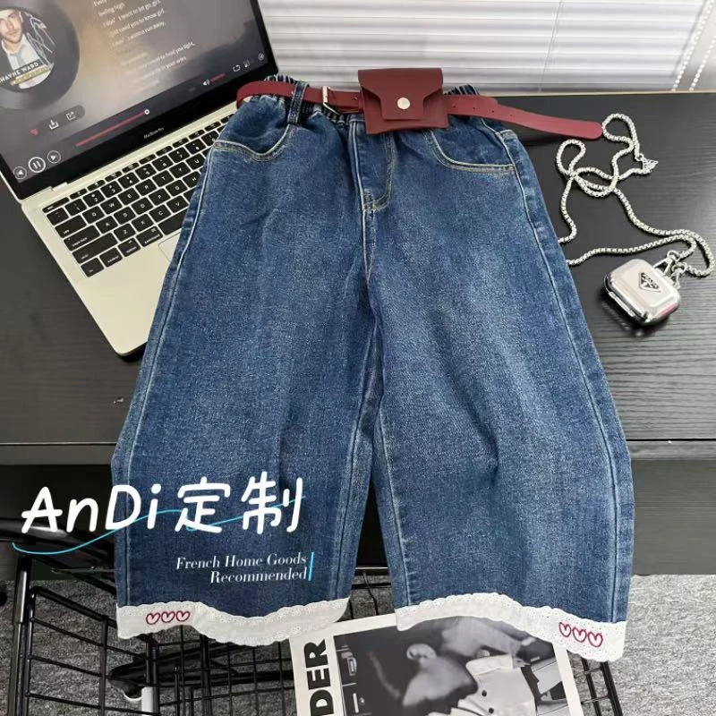 〖ANDI〗安迪订制秋季新款女童中大童韩版宽松直筒阔腿裤4799