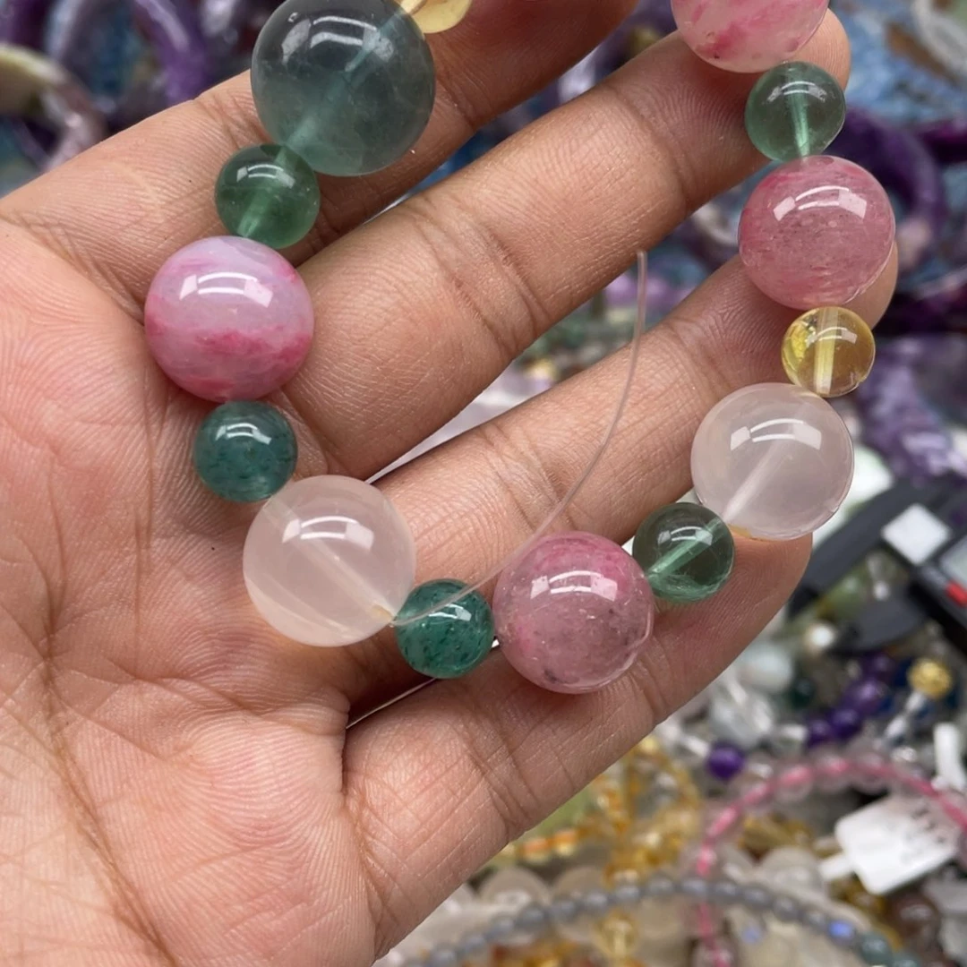 银S925镶嵌手链烟晶