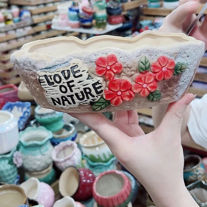 有孔，凑10元包邮陶瓷花盆发货！