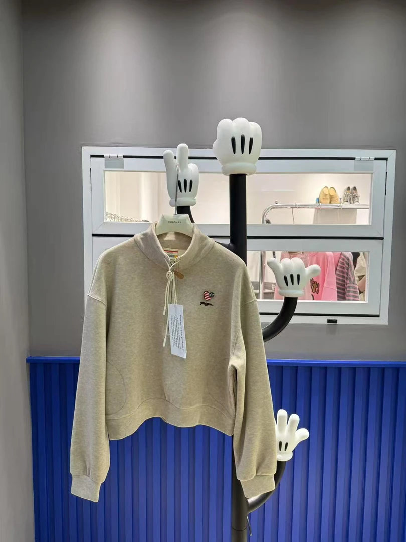 欧货 BOHAN秀秀家2025春季新品手绘米奇立领短卫衣潮牌女装#4530#