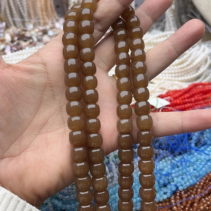 玛瑙/玉髓未镶嵌珠宝半成品一条10mm左右糖料老型珠