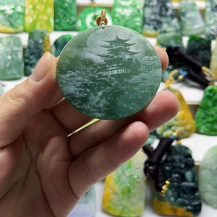 翡翠未镶嵌吊坠(不含链)翡翠