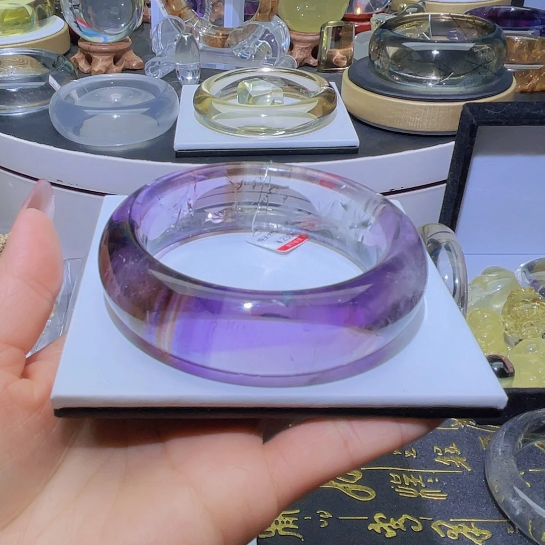 水晶手镯未镶嵌天然紫水晶宽胎59➕