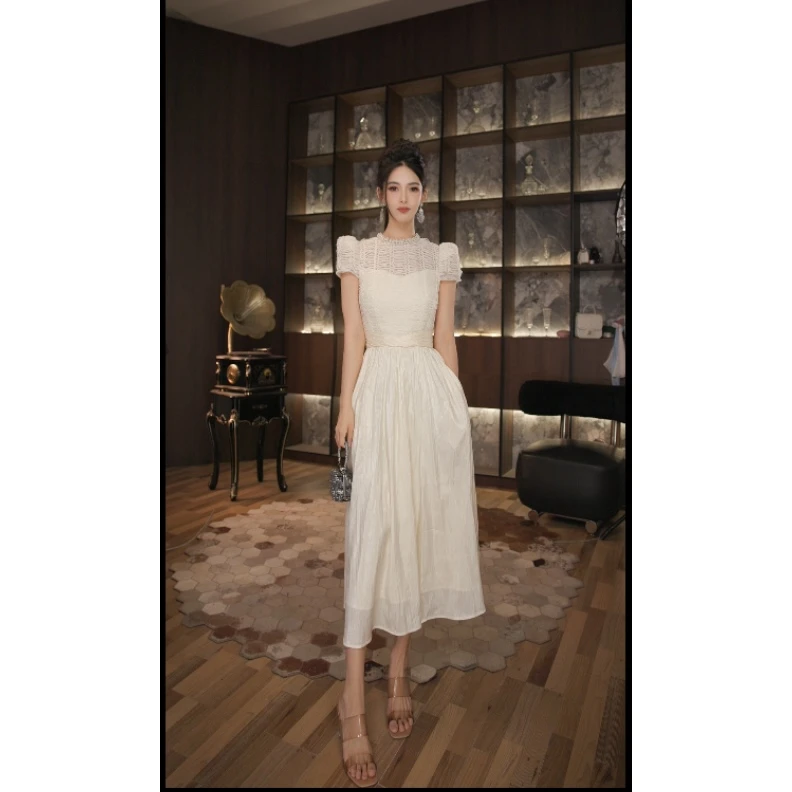 七爷定制 法式气质名媛显瘦优雅时尚连衣裙 21745