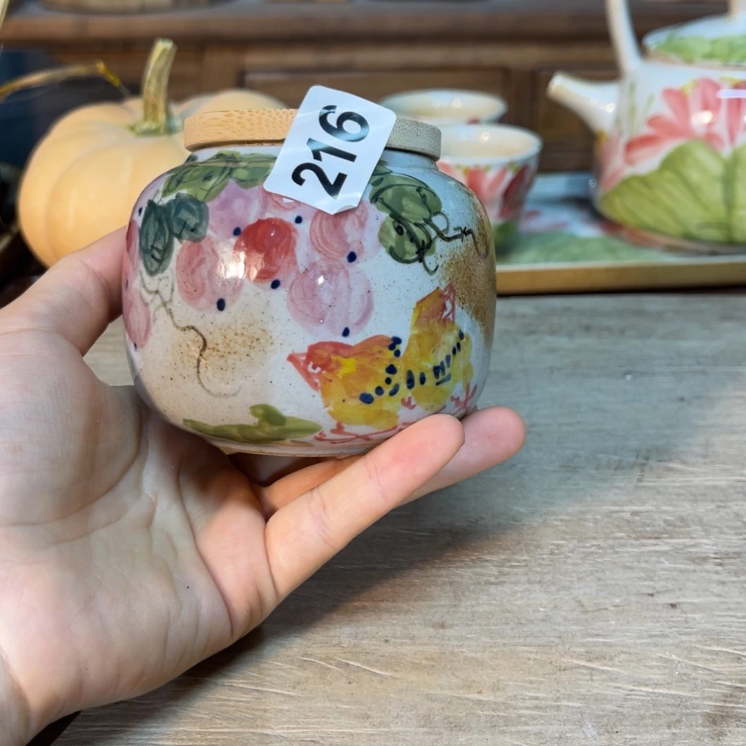 壶素浅陶瓷手工手绘