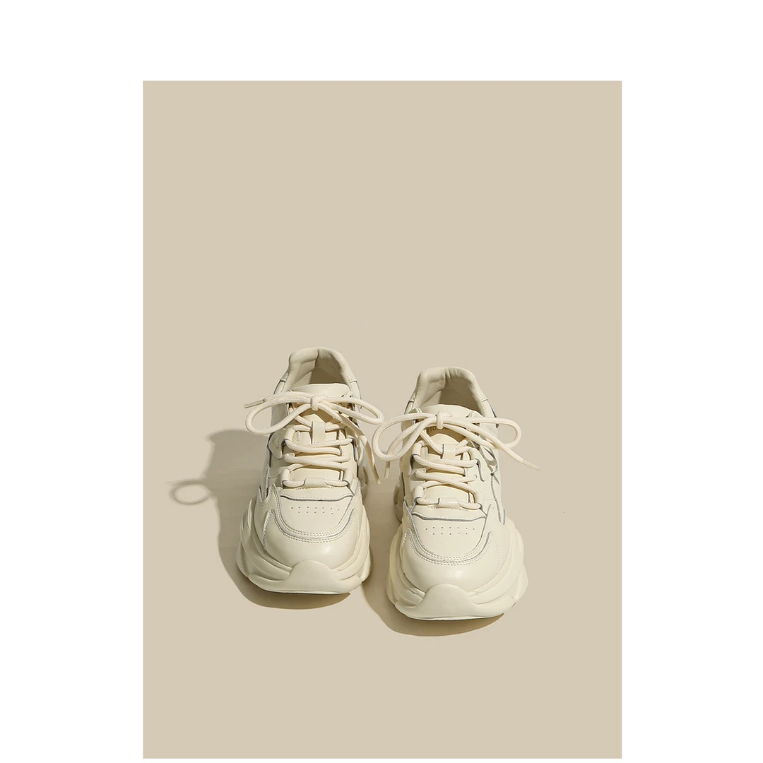 法国TOUCH MISS轻奢时尚老爹鞋2025新款厚底增高休闲百搭小白鞋女