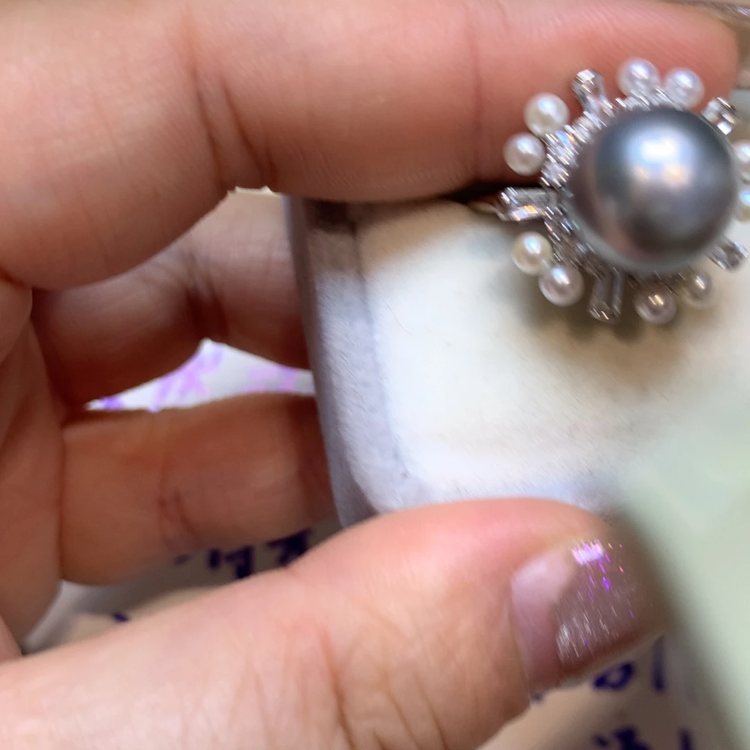 海水珍珠戒指银S925镶嵌