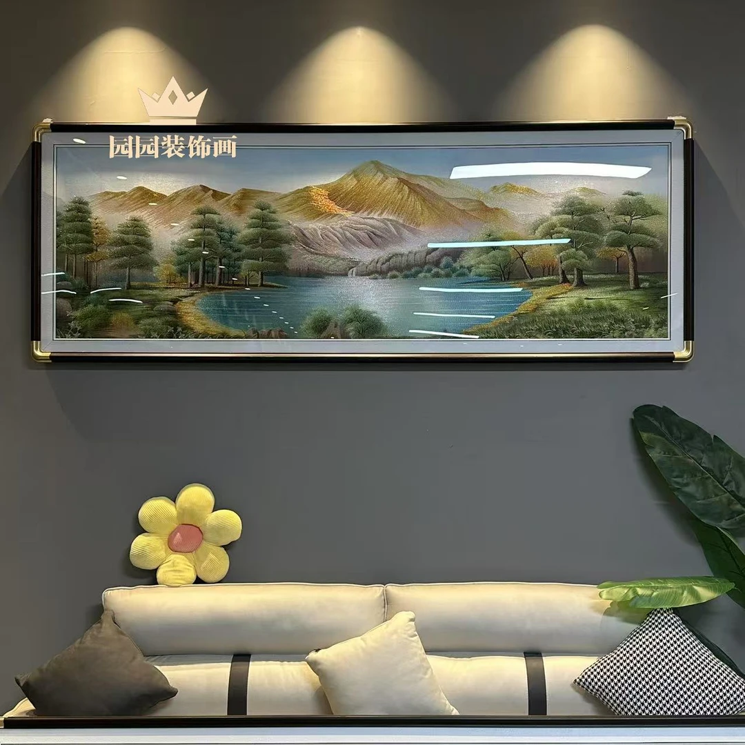 【新款金山聚宝盆】新款织锦绣客厅挂画沙发背景墙装饰画山水壁画