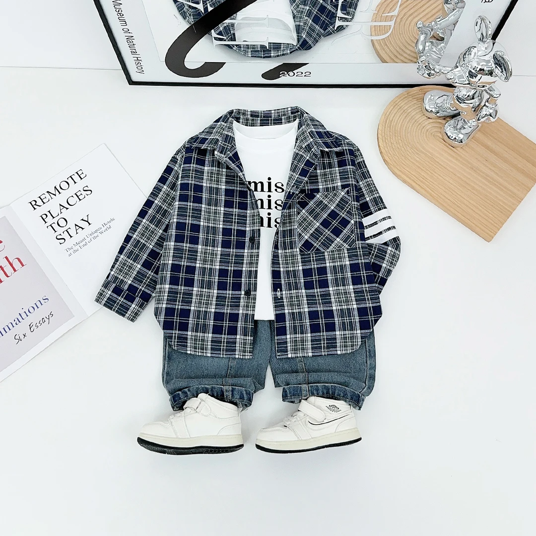 儿童衬衫长袖2025新款秋装男童秋季上衣洋气 HZ25683悠悠童话童装