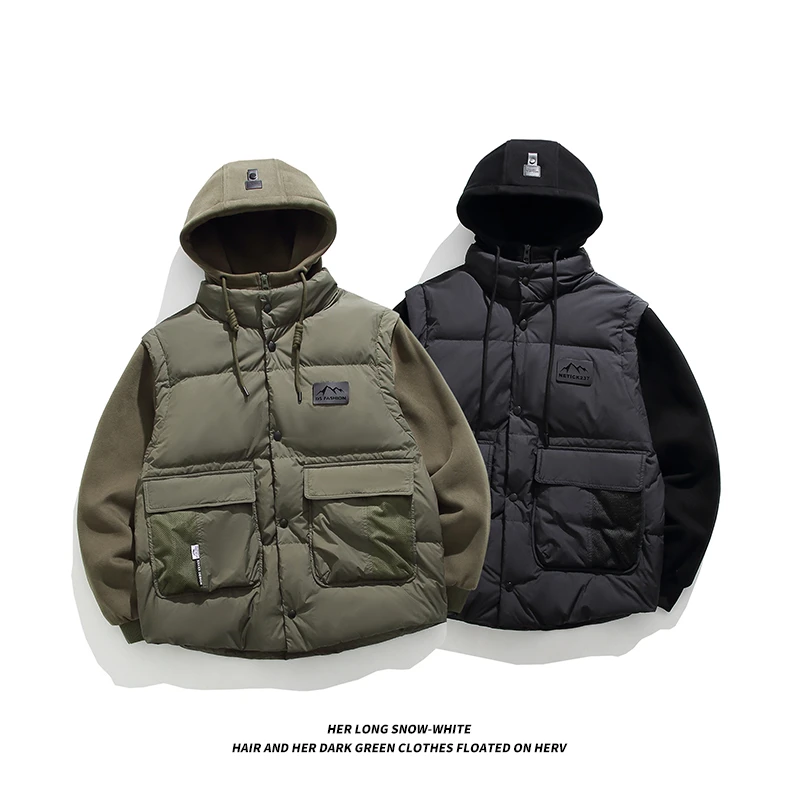 【山海宝藏】连帽宽松潮流加厚保暖冬季羽绒马甲910