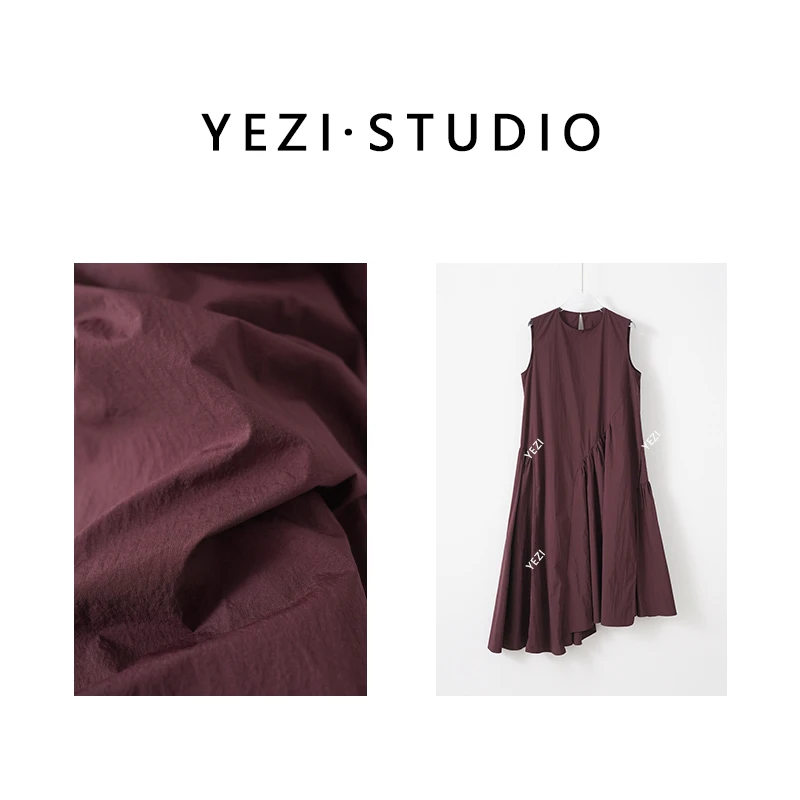 【忆江南】轻盈抗皱不规则立裁拼接高级感大摆连衣裙25234052-15