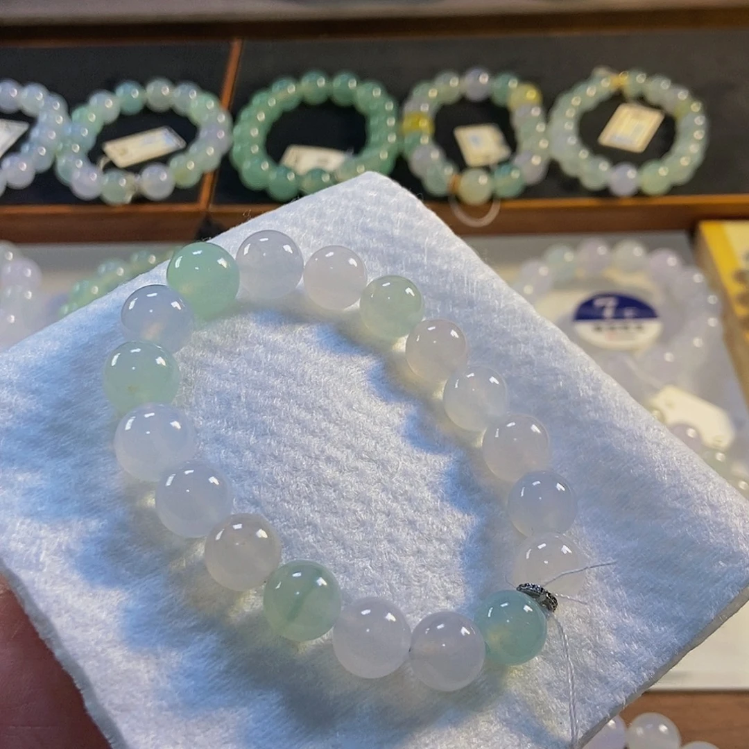 定制翡翠未镶嵌翡翠手串卡10-11