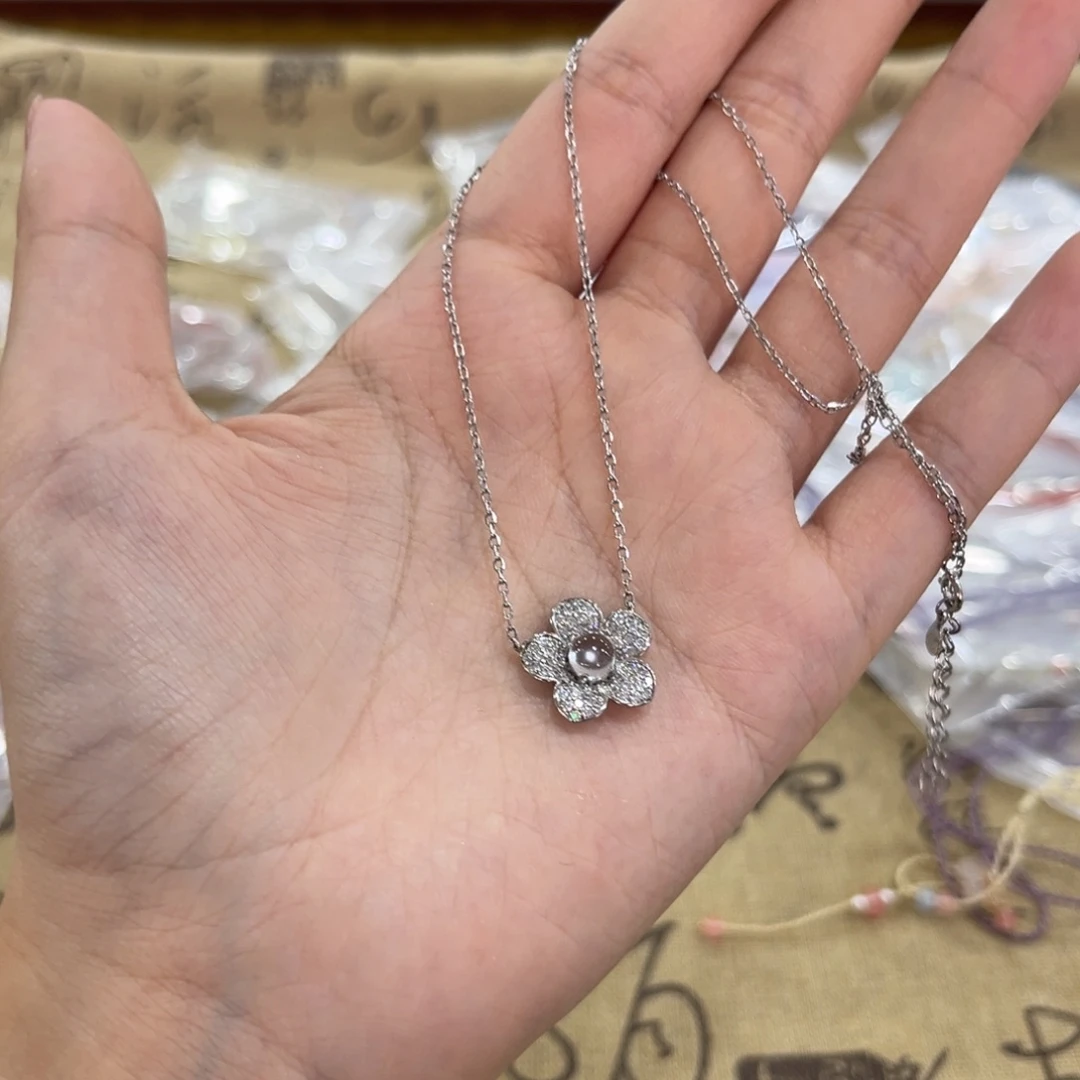 石英质玉银S925镶嵌颈饰