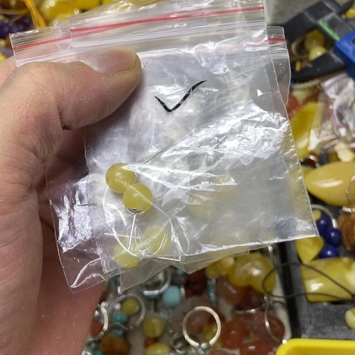 银S925镶嵌蜜蜡裸石多样性发货其一