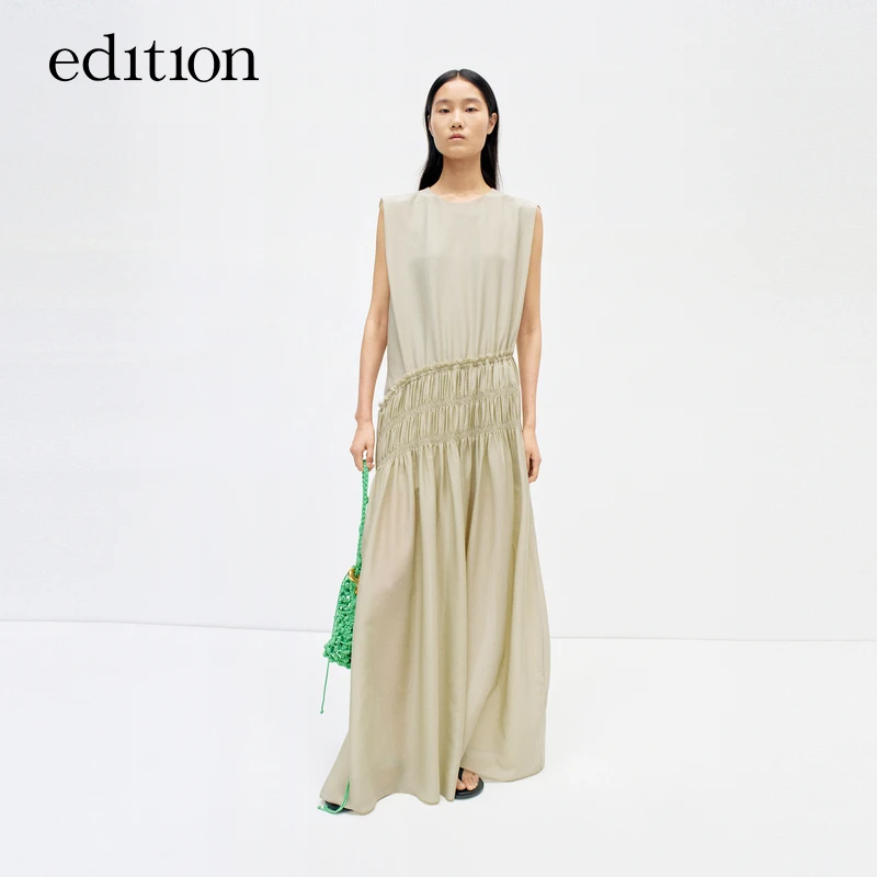【商场同款】edition拼接压褶连衣裙#EBD2DRS082