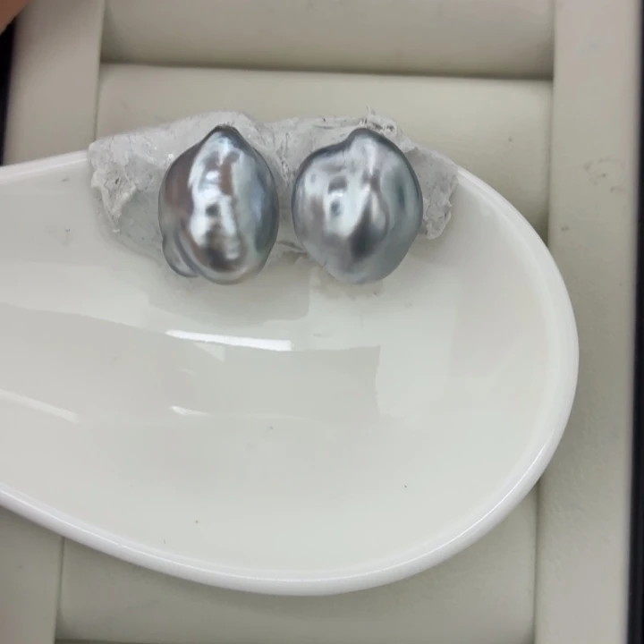 海水珍珠裸珠极光铂金灰keshi