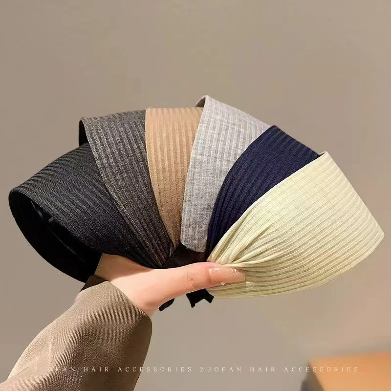 brez2024秋冬新款宽边针织发箍女高颅顶时尚运动发卡发带