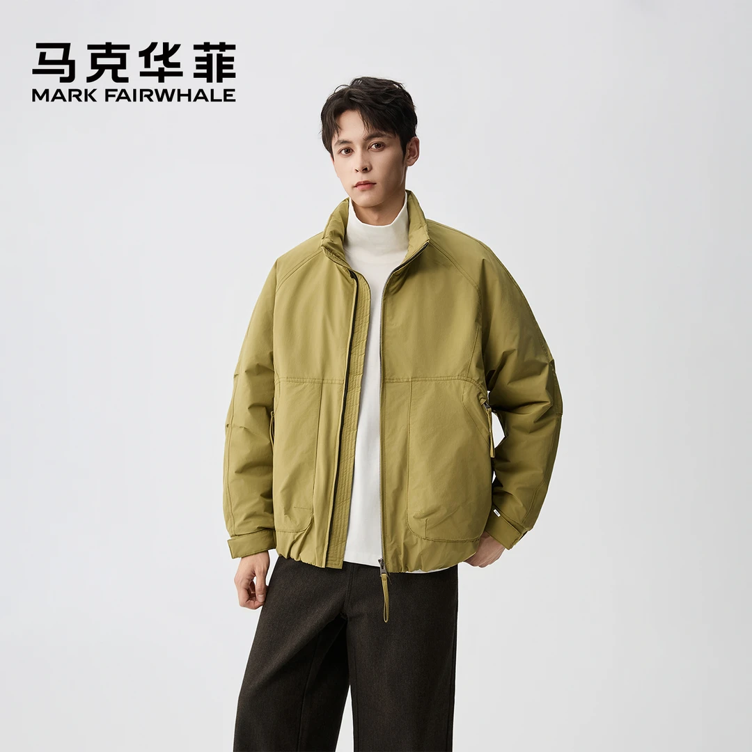 马克华菲短款棉服冬季保暖立领男士复古户外休闲百搭宽松潮流简约