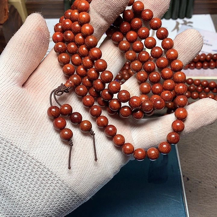 手串/手链小叶紫檀08 108 颗 顶 泥多星