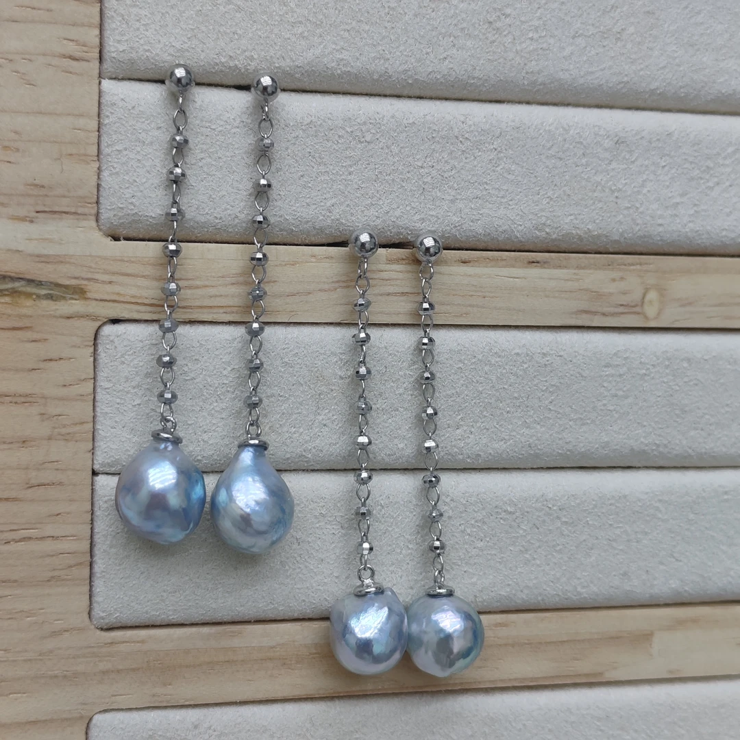 海水akoya真多麻巴洛克设计款耳线时尚耳饰8-9mm  多样性发一