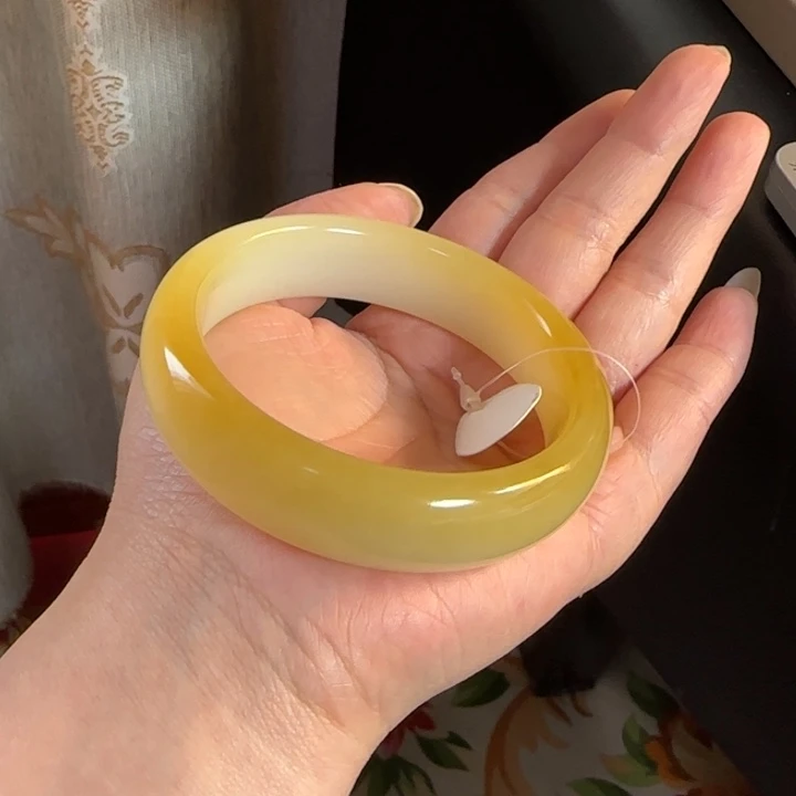 和田玉未镶嵌手镯 60 61金糖