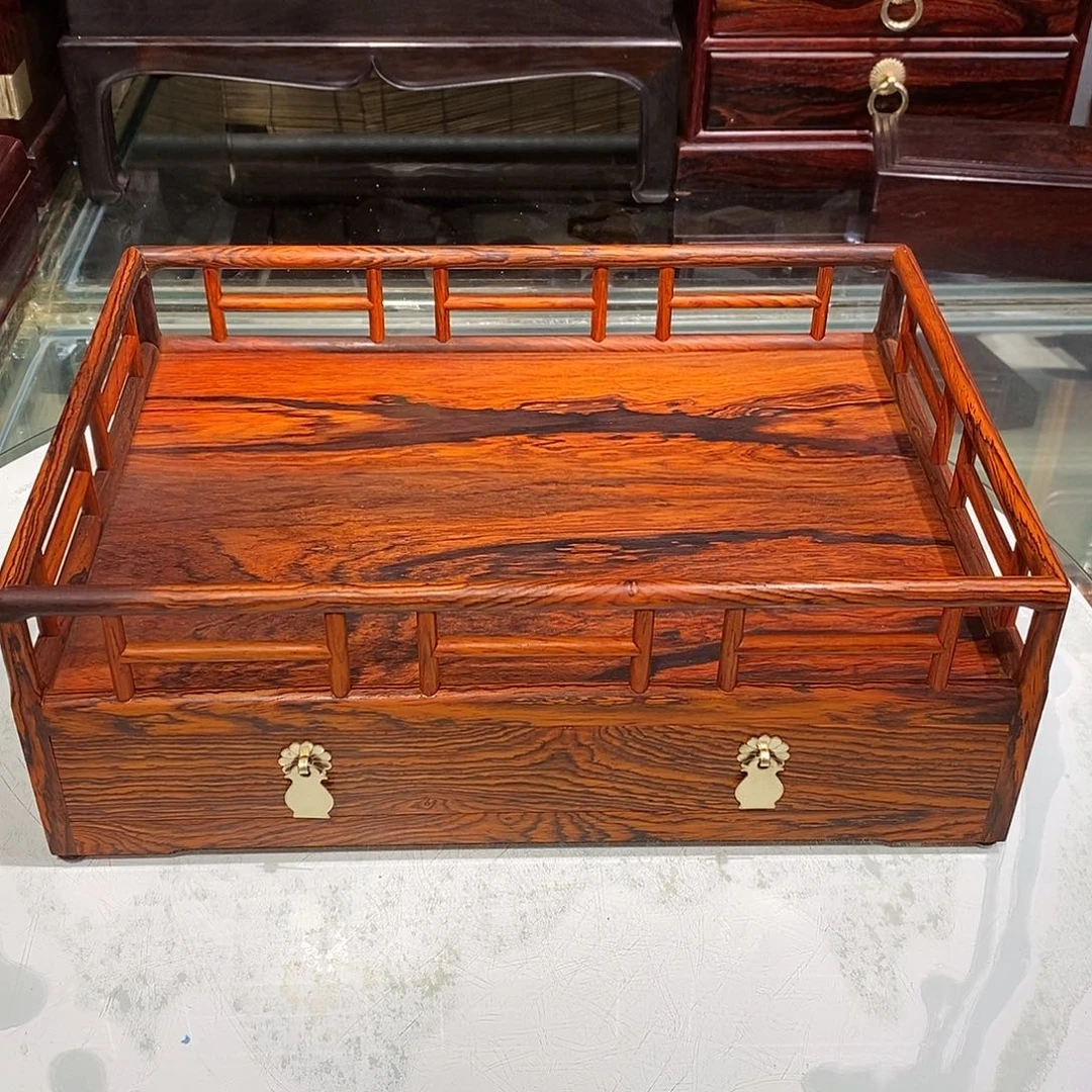 微凹黄檀（南美大红酸枝）独板承盘30.3/21.5/11