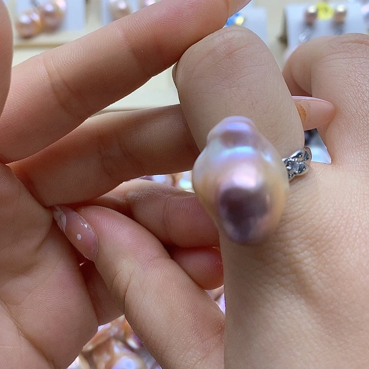 淡水珍珠耳饰银S925镶嵌期*