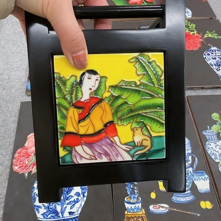 陶瓷板画10/10笔筒