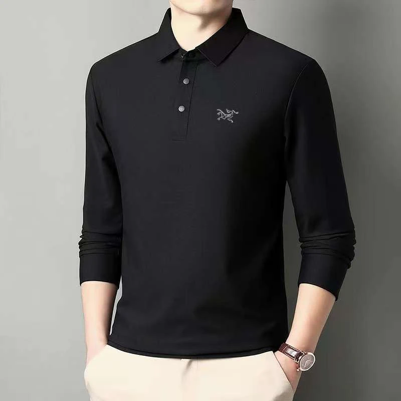 【奥莱一折】正品刺绣鸟家男士长袖T恤打底商务翻领秋季百搭Polo衫