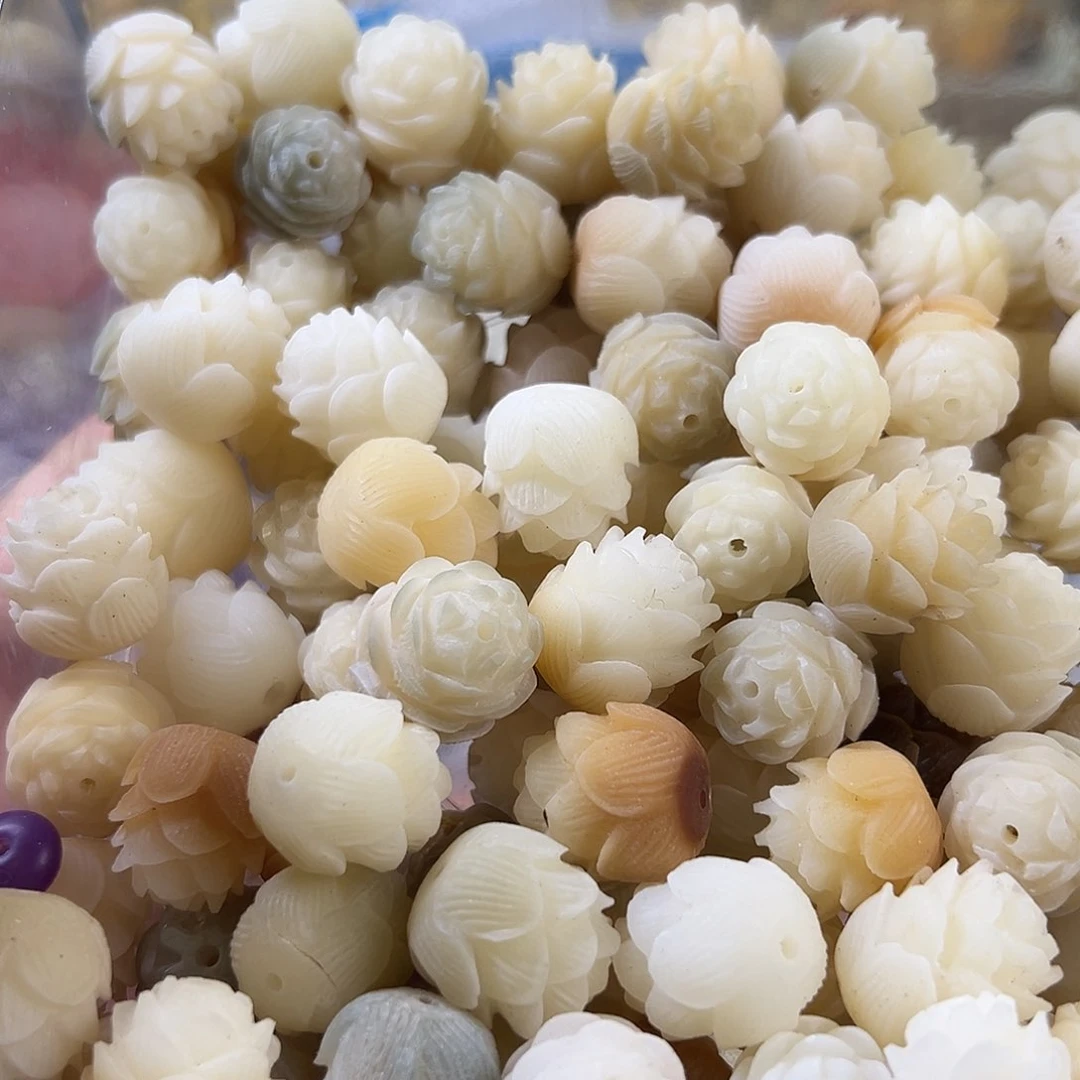 菩提根/象牙果手串瑕疵大莲花20颗有裂