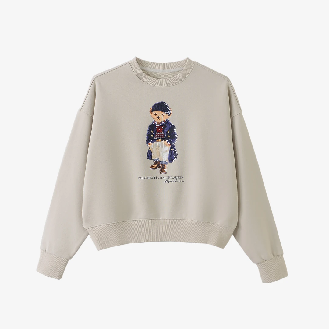 【拉夫家】2025年春季新款100毛圈棉小熊卫衣7072