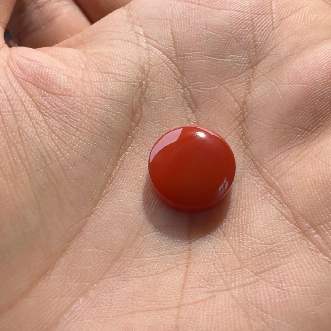 南红玛瑙未镶嵌小圆牌13.7*5.0