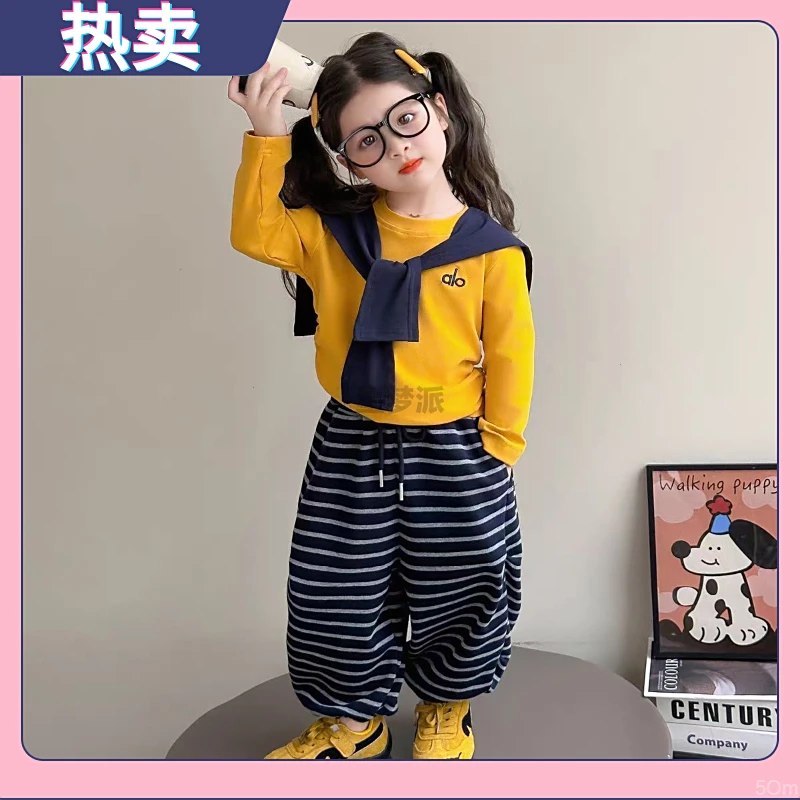 女童韩系穿搭秋装套装2025新款儿童卫衣秋季女宝宝运动三件套秋款