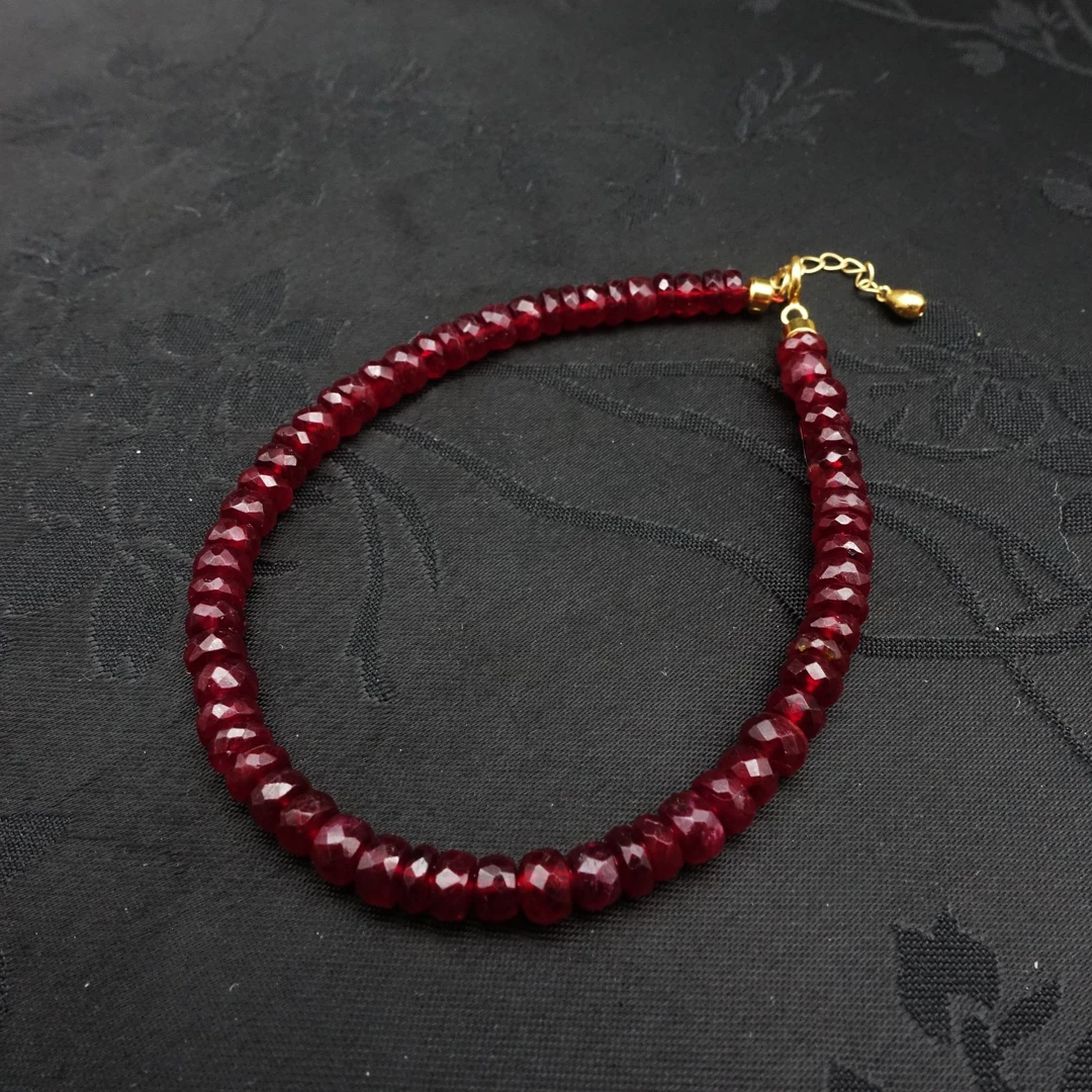 JUSTARRY【皆如愿】18k金设计款天然红宝石切角手链（定位扣非18k金）