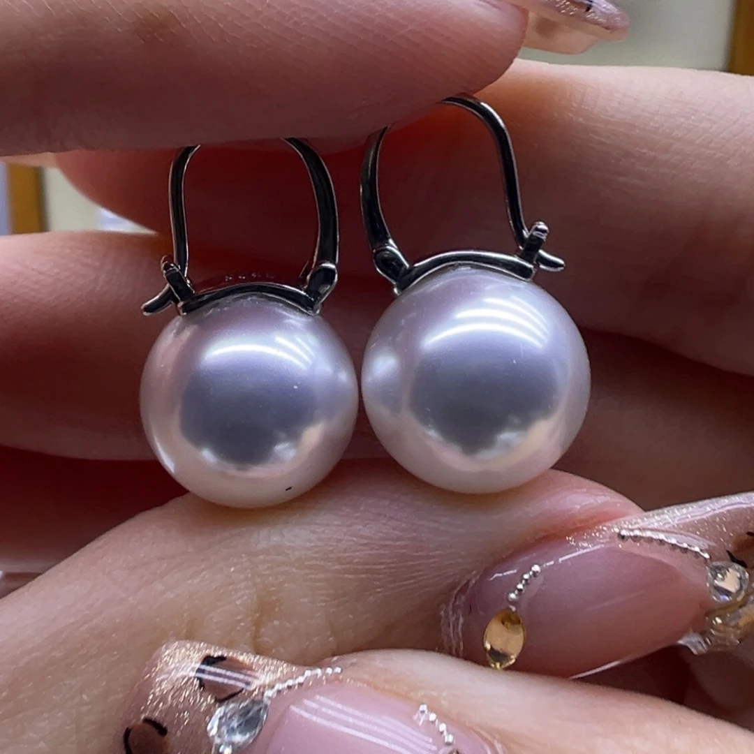 银S925镶嵌耳饰淡水珍珠