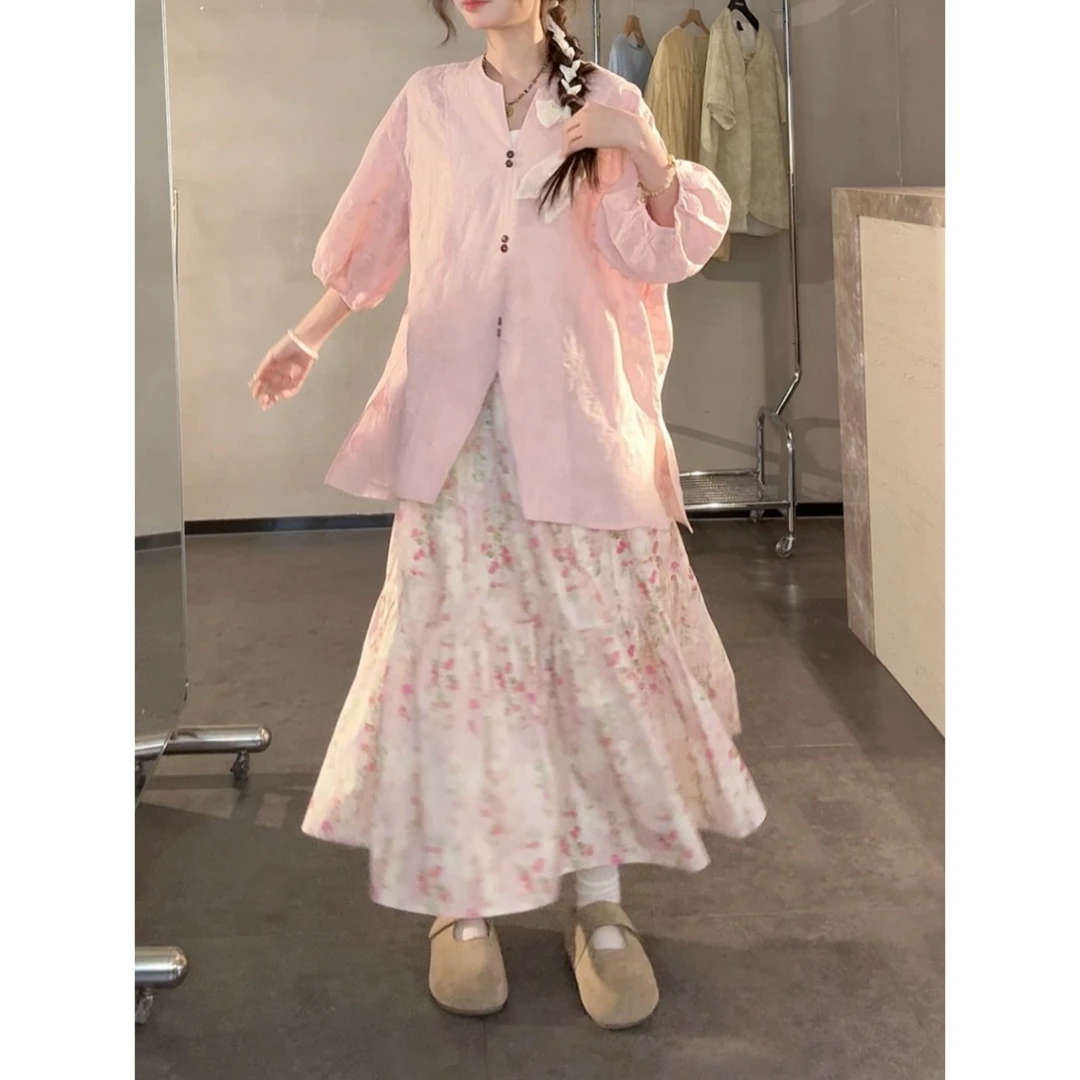 VGVL【花漾】夏季新款减龄碎花显瘦半身裙女