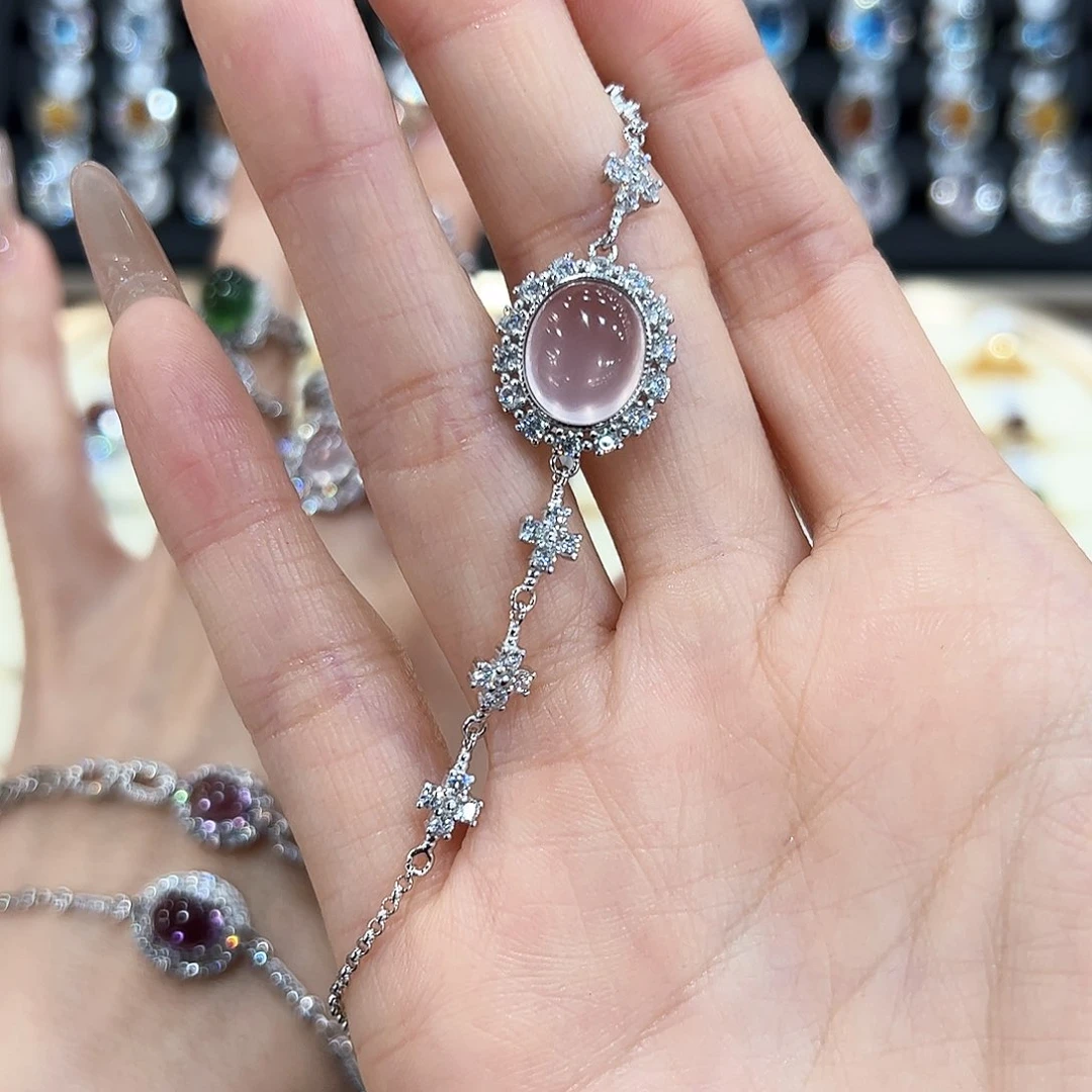 水晶金色拖不保色介意慎拍银托不掉色银S925镶嵌1***u