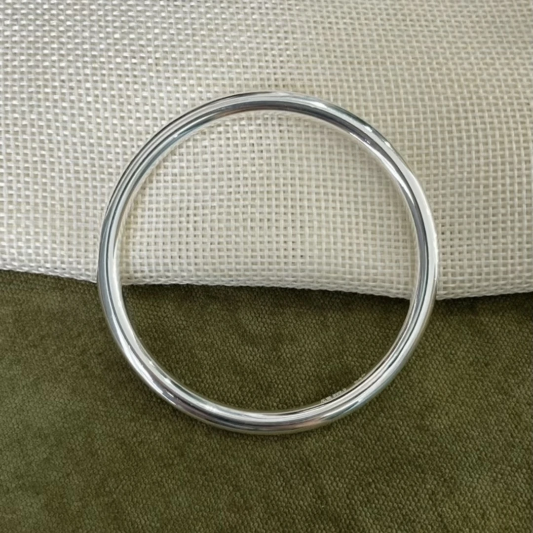 足银手镯 03号　光面素圈闭口实心足银手镯