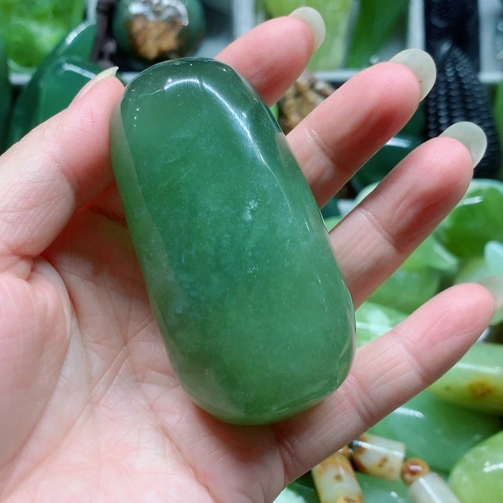 未镶嵌蛇纹石玉手把件