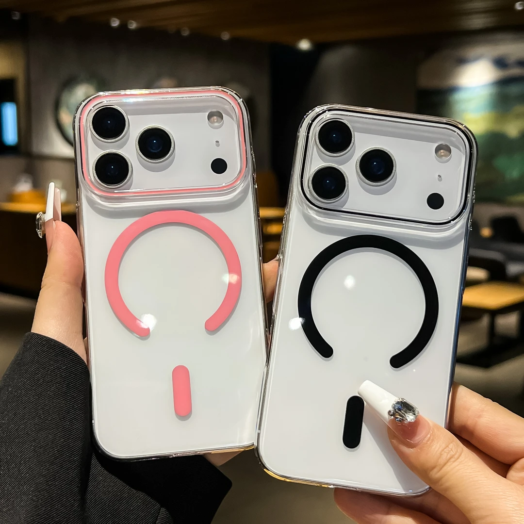 适用苹果17pro手机壳17air超薄磁吸手机壳17promax高清透明壳