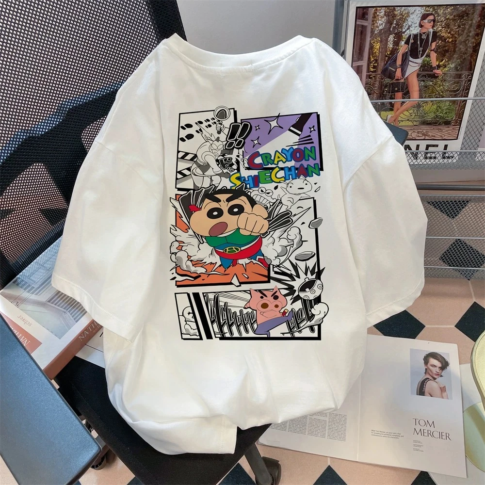 夏季2025超火蜡笔小新短袖t恤女纯棉可爱小众高级不撞款半袖上衣