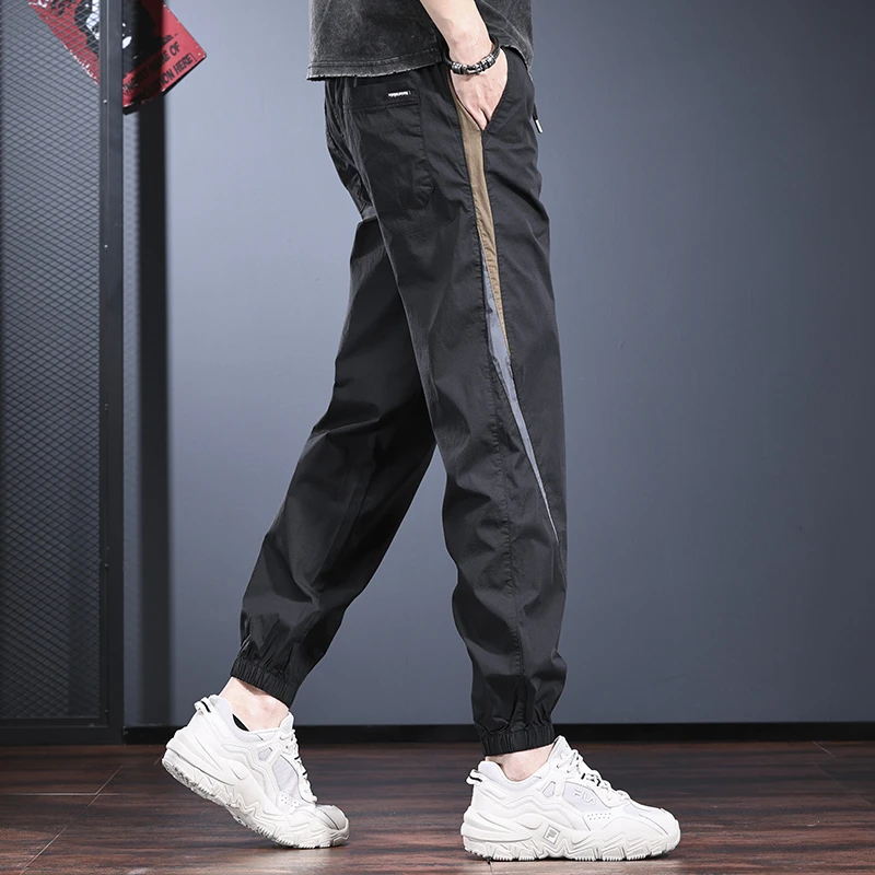 2025夏季新款男士束脚裤轻薄透气哈伦动运裤高级感潮流百搭休闲裤