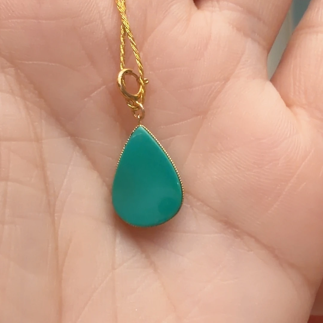 绿松石18K金镶嵌颈饰