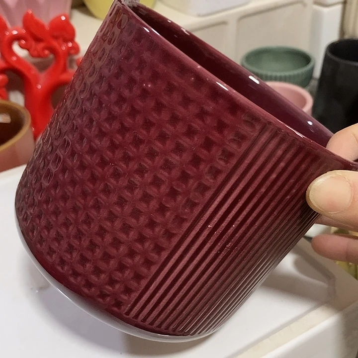 陶盆有孔 瑕疵针孔漏釉介意勿拍外高 11外口12