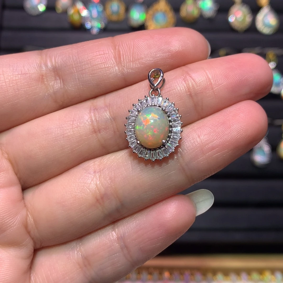 银S925镶嵌欧泊吊坠款式