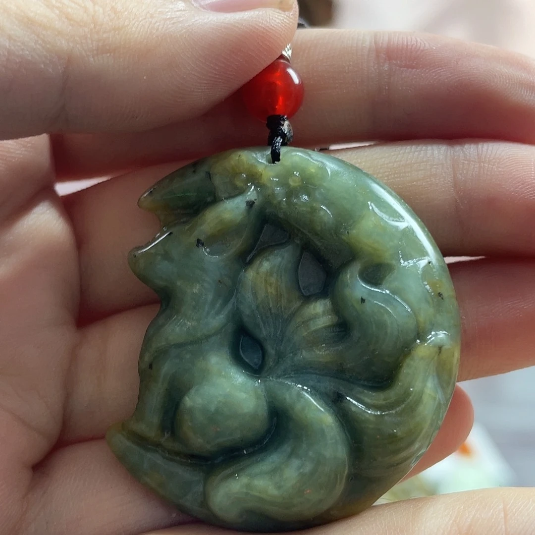 蛇纹石玉未镶嵌吊坠(赠链)