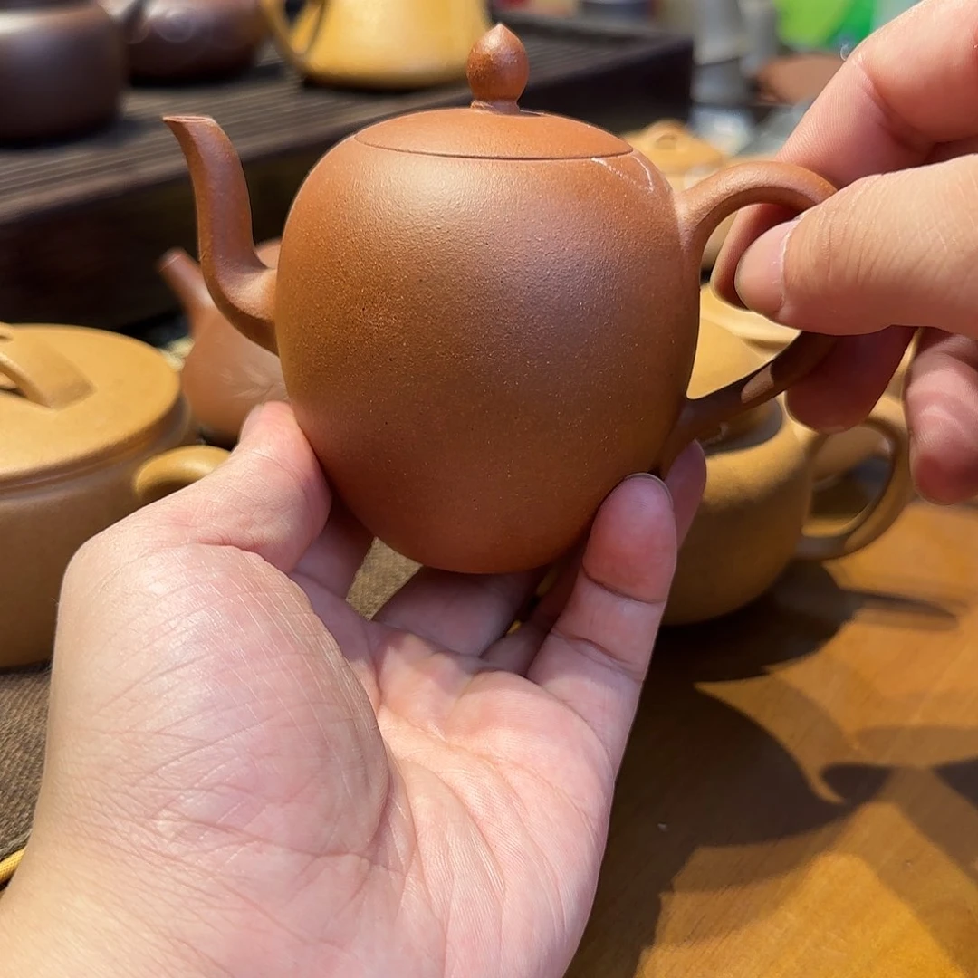 茶壶紫砂紫砂红泥 没人肩微瑕
