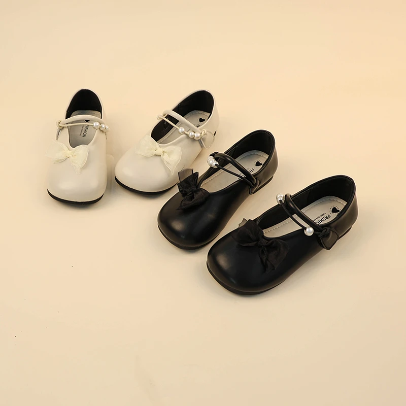 女童韩版皮鞋儿童蝴蝶结公主鞋春季新款女宝防滑软底单鞋10096