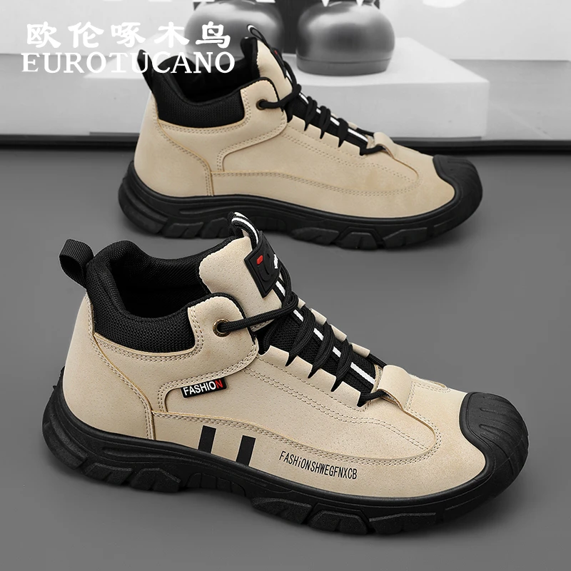 欧伦啄木鸟EUROTUCANO男鞋时尚百搭休闲马丁靴男士防滑耐磨劳保鞋