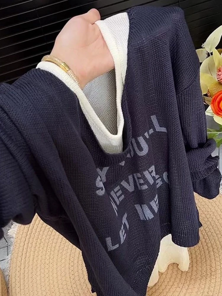 2025秋季新款女装设计感小众高级感长袖T恤外搭配白色背心两件套